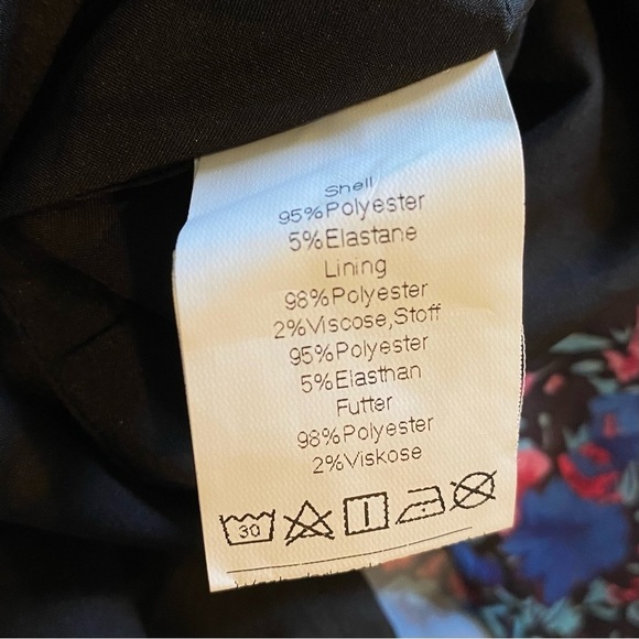 JASAMBAC Women plus size 2X Floral ruffle flutter sleeve button up Blue Blouse - Picture 8 of 8